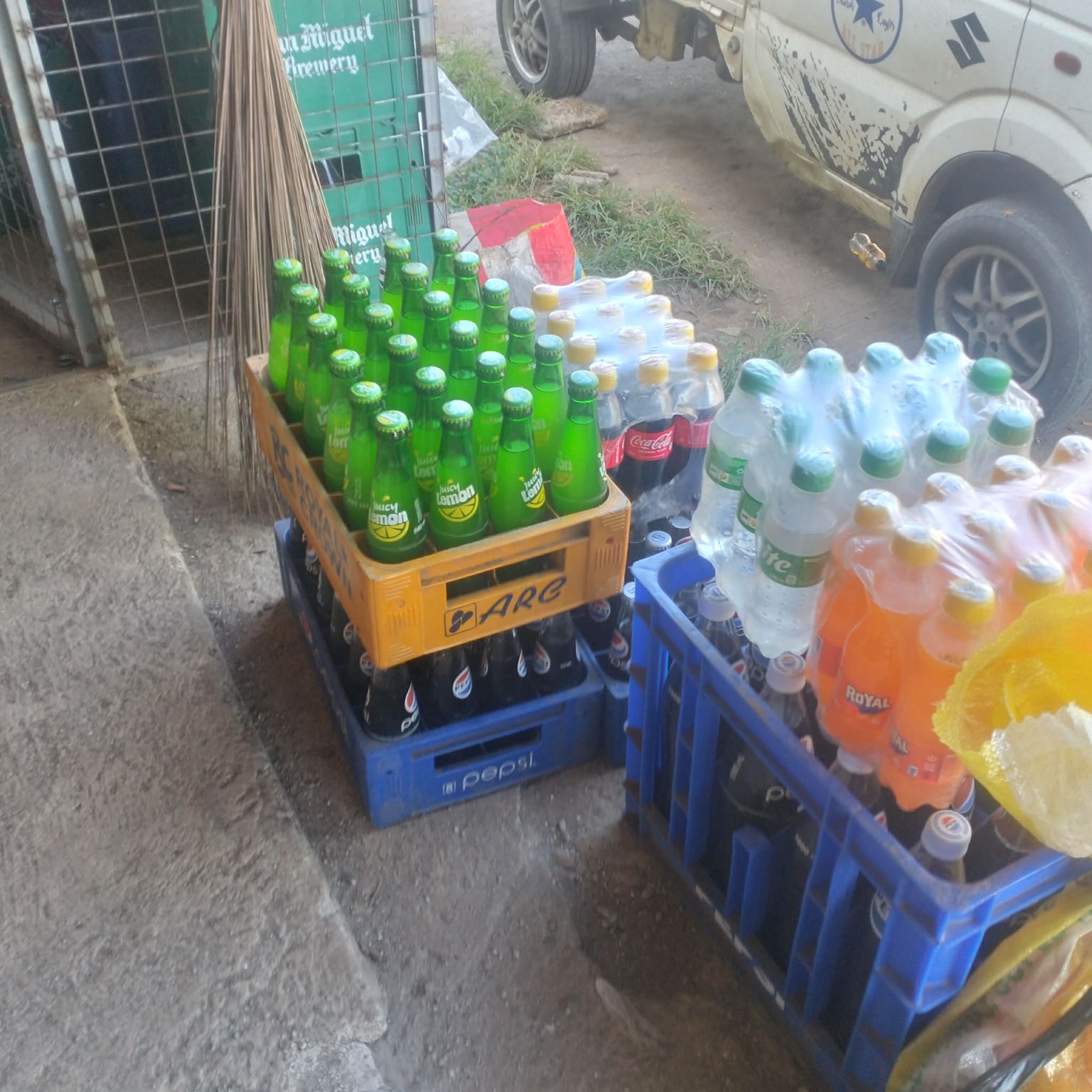 Beverage inventory beside Leni’s sari-sari store