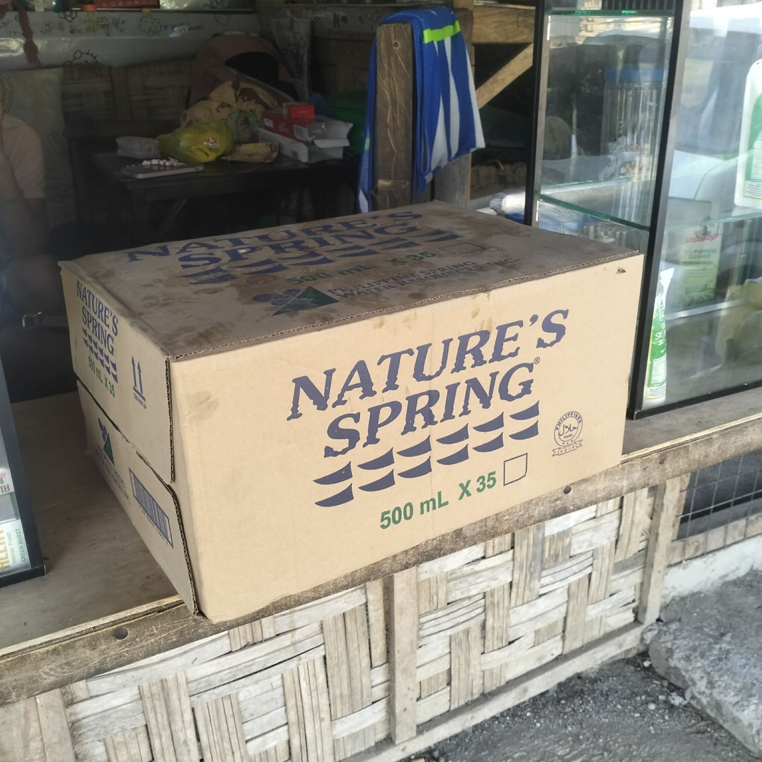 A box of products at Leni’s sari-sari store